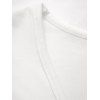 T-shirt Croisé Evidé Imprimé à Lacets et Poches en Faux Denim - Blanc S | US 4