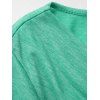 T-shirt Chiné Superposé en Maille Insérée Manches Courtes à Col Bénitier Fausse Deux Pièces - Vert clair S | US 4