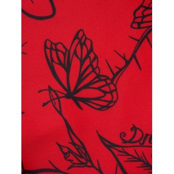 Valentine`s Day Rose Print Underwire Crisscross High Waisted Bikini Swimwear Set 