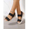 New Women Minimalist Double Strap Slingback Elastic Wedge Sandals - Noir EU 39