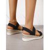 New Women Minimalist Double Strap Slingback Elastic Wedge Sandals - Noir EU 43