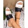 Fashionable Contrast Rivet Slippers Non-Slip Outdoor Beach Flat Shoes - Blanc EU 43