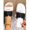 Fashionable Contrast Rivet Slippers Non-Slip Outdoor Beach Flat Shoes - Blanc EU 36