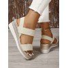 New Women Minimalist Double Strap Slingback Elastic Wedge Sandals - Beige EU 43