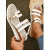 Fashionable Peep Toe Sandals Wedge Heels Thick Outdoor Slipper - Blanc EU 43