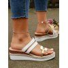 Fashionable Peep Toe Sandals Wedge Heels Thick Outdoor Slipper - Blanc EU 41