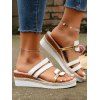 Fashionable Peep Toe Sandals Wedge Heels Thick Outdoor Slipper - Blanc EU 41