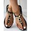 Rhinestone Decor Toe Post Beach Summer Sandals Outdoor Flip Flop Slippers Metal Flat Shoes - Vert profond EU 38