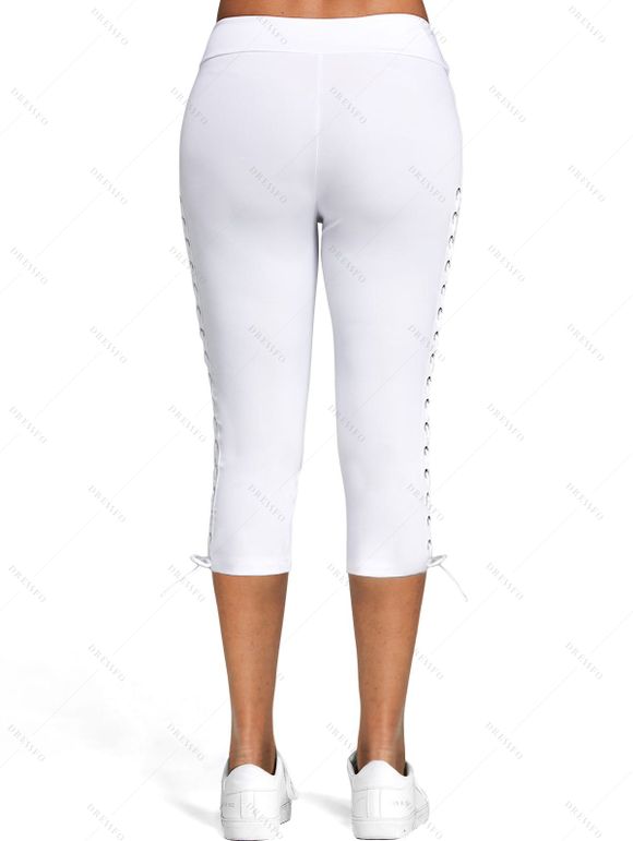 T-shirt Contrasté Papillon Anneau en O en Arrière et Legging Deux Pièces - Blanc S | US 4