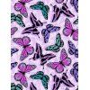 Maillot de Bain 1 Pièce Plongeant à Papillon Coloré avec Jupe Couverture - Violet clair XL | US 10