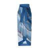 Maillot de Bain Une Pièce à Epaules en Cordon et Imprimé Marbré - Bleu 2XL | US 12
