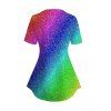 T-shirt Rayé à Imprimé Arc-en-Ciel et Papillon - multicolor A S | US 4