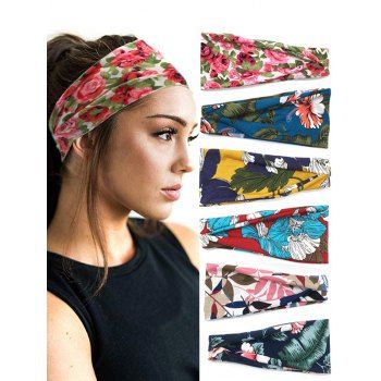 6 Pcs Vintage Stylish Elastic Fabric Fashion Hair Scarf  Boho Criss Cross Headband