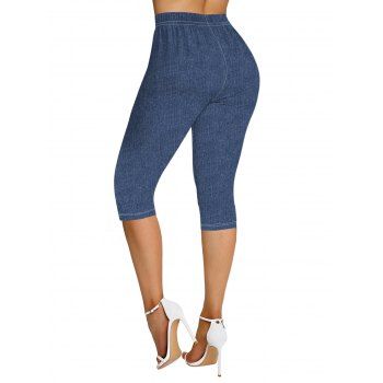 Summer Elastic Waisted Skinny Capri Jeggings