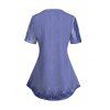T-shirt Moulant Col en V et Legging Capri Imprimé Costume Plissé - Bleu profond S | US 4