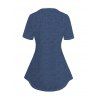 T-shirt Imprimé Taille en Faux Denim avec Poche à Manches Courtes - Bleu profond S | US 4