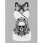 Débardeur D'Eté Gothique Superposé Papillon Motif de Crâne et de Fleur en Dentelle à Volants - Blanc XL | US 12