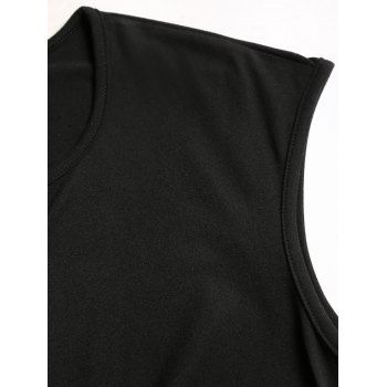 Solid Color V Notch Chain Decor Crossover Cap Sleeve T Shirt 