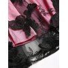 Robe Superposée Papillon Anneau en O en Arrière en Maille Transparente - Rose clair L | US 8-10