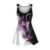 Butterfly Print O Ring Round Neck Sleeveless Tank Top - Noir L | US 8-10