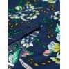 Floral Print Elastic Waist Hemp Tassel Design Slit Dress Summer Beach Boho Skirt - Vert profond M | US 6
