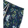 Floral Print Elastic Waist Hemp Tassel Design Slit Dress Summer Beach Boho Skirt - Vert profond XL | US 12