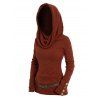 Haut Tricoté Plié Ceinturé en Couleur Unie à Col Bénitier - Orange Foncé M | US 6