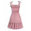 Solid Color Ruffle Hem Tie Shoulder Square Neck Sleeveless Tiered Dress - Rose clair XL | US 12