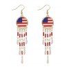 Independence Day American Flag Element Chain Fringe Geometric Earrings - d'or 