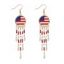 Independence Day American Flag Element Chain Fringe Geometric Earrings - d'or 