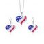 New Independence Day American Flag Element Faux Rhinestone Heart Necklace and Earrings Set - d'or 
