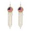Independence Day American Flag Element Faux Pear Fringe Chain Geometric Earrings - d'or 