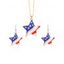 New Independence Day American Flag Element Faux Rhinestone Star Necklace and Earrings Set - d'or 