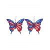 New Fashionable Independence Day American Flag Element Butterfly Earrings - multicolor 