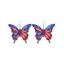 New Fashionable Independence Day American Flag Element Butterfly Earrings - multicolor 