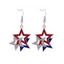Independence Day American Flag Element Faux Rhinestone Hollow Out Star Earrings - multicolor 