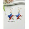 Independence Day American Flag Element Faux Rhinestone Hollow Out Star Earrings - multicolor 