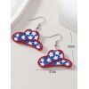 New Fashionable Independence Day American Flag Element Cowboy Hat Earrings - multicolor 