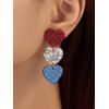 Independence Day American Flag Element Heart Fringe Earrings - multicolor 