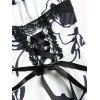 Robe A-ligne à Motif Cachemire sans Manches avec Lien à Nouer - Blanc S | US 4
