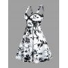 Robe A-ligne à Motif Cachemire sans Manches avec Lien à Nouer - Blanc L | US 8-10