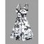 Paisley Print Front Lace-Up Cami Dress Sleeveless A Line Dress - Blanc L | US 8-10
