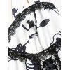 Paisley Print Front Lace-Up Cami Dress Sleeveless A Line Dress - Blanc XXL | US 14