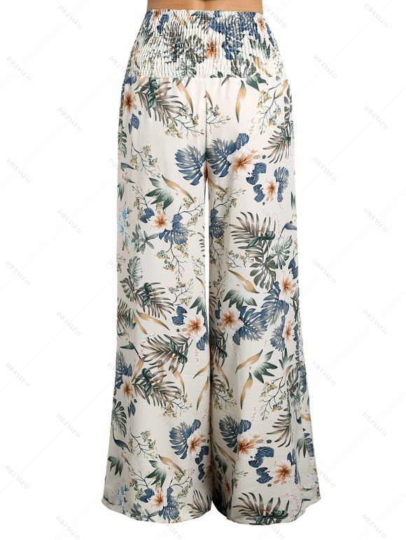 Haut Texturé Imprimé sans Manches à Col Carré et Pantalon à Taille Elastique - Vert clair L | US 8-10