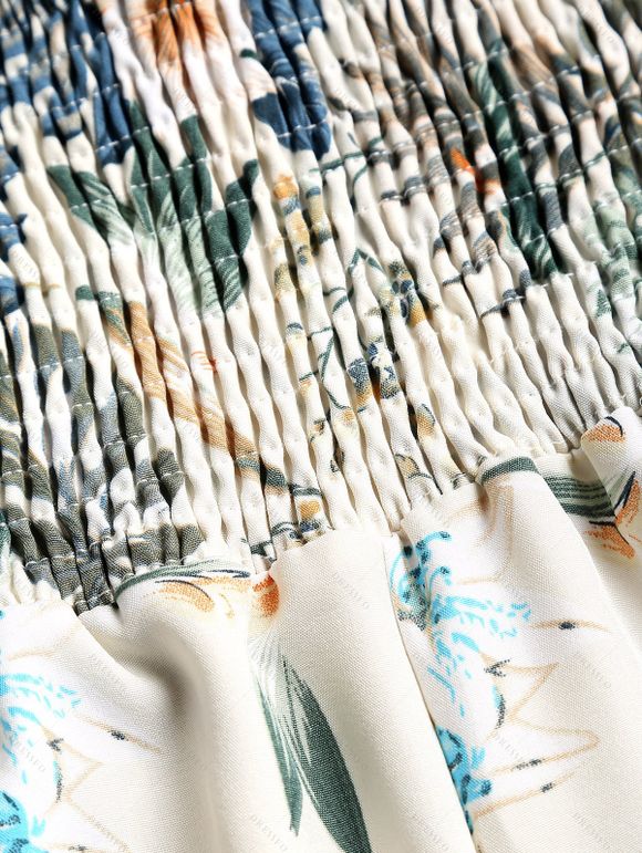 Haut Texturé Imprimé sans Manches à Col Carré et Pantalon à Taille Elastique - Vert clair L | US 8-10