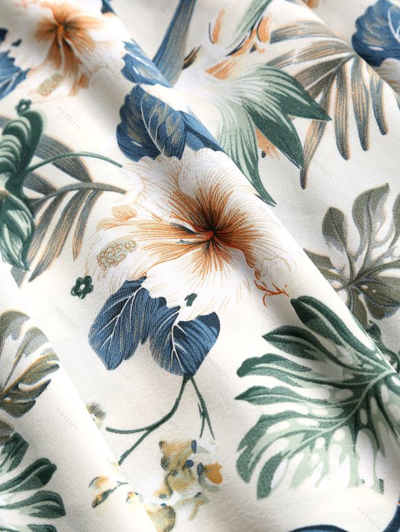 Haut Texturé Imprimé sans Manches à Col Carré et Pantalon à Taille Elastique - Vert clair L | US 8-10