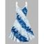 Tie Dye Print V Neck Dress O Ring Straps Sleeveless A Line Tank Dress - Bleu clair XXL | US 12