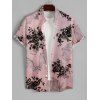 Robe T-shirt Imprimé Floral à Col Plongeant à Manches Chauves-Souris et Boutonnée - Rose clair S | US 4