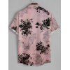 Robe T-shirt Imprimé Floral à Col Plongeant à Manches Chauves-Souris et Boutonnée - Rose clair S | US 4