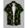 Galaxy Skull Mushroom Women's Lace Up Half Zipper Buckle Dress and Men's Button Up Shirt Outfit - Noir S | US 4